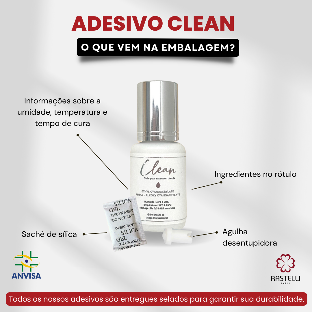 Adesivo clean 0,3 à 0,5s (Transparente)